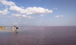 Шато Трубецкого и Розовое озеро (мыс Березина)
